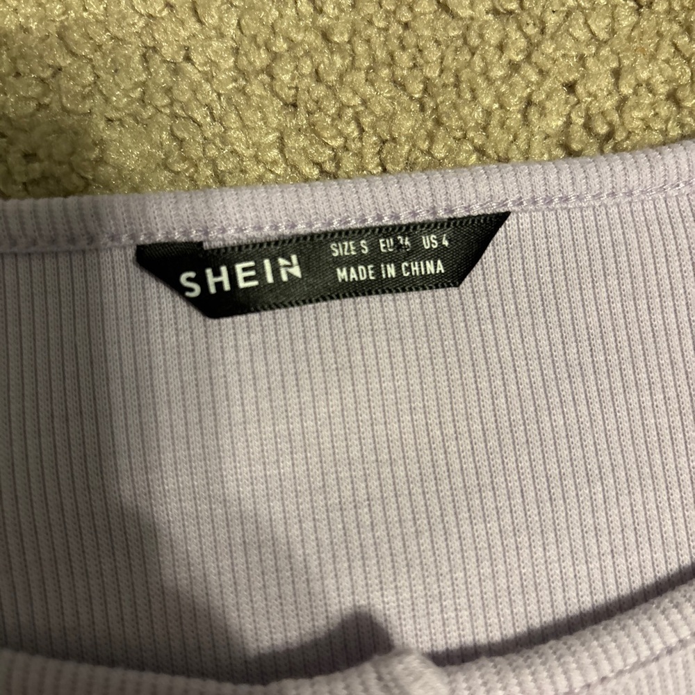 Shein Lilac Button-Up Ribbed Top - Picture 2 of 2